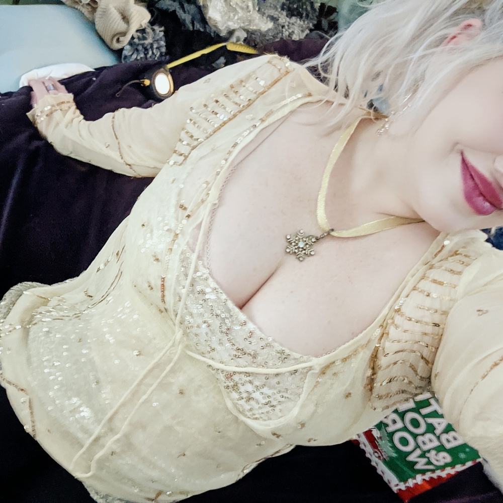 Boho Sheer gold silk embellished long sleeve top - Picture 4 of 10